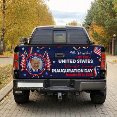 Alternative view of 47th President Of The United States Donald Trump Inauguration Day Truck Tailgate Decal Sticker Wrap