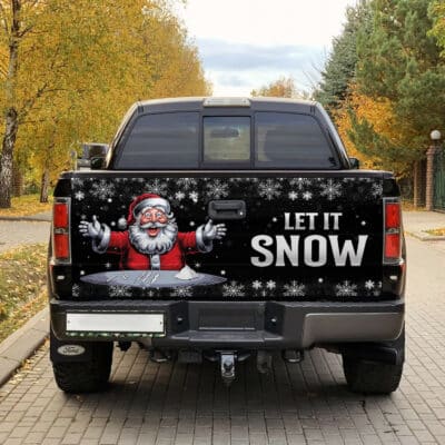 Alternative view of Let It Snow Santa Hilarious Humor Joke Funny Ugly Christmas Truck Tailgate Decal Sticker Wrap