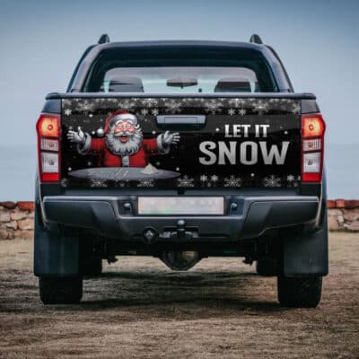 Let It Snow Santa Hilarious Humor Joke Funny Ugly Christmas Truck Tailgate Decal Sticker Wrap