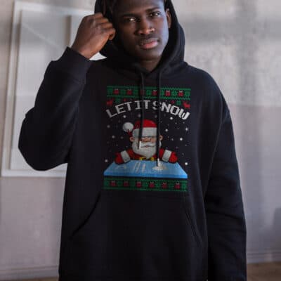 Alternative view of Santa Let It Snow Comical Amusing Funny Ugly Christmas Sweater Hoodie - Sweatshirt - Long Sleeve