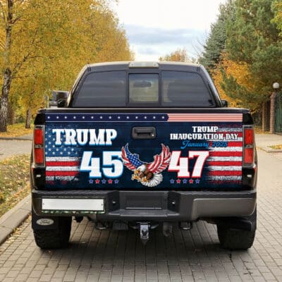 Alternative view of Trump 45 47 Trump Inauguration Day January 2025 Truck Tailgate Decal Sticker Wrap
