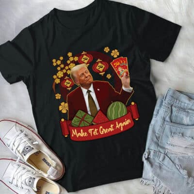 Alternative view of Make Tet Great Again Funny Trump 2025 T-Shirt - Donald Trump Lunar New Year Shirt
