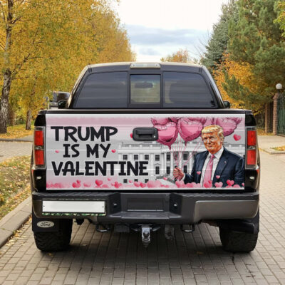 Alternative view of Trump Is My Valentine Funny Truck Tailgate Decal Sticker Wrap - Vinyl Graphic Decal Bumper Sticker