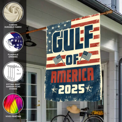 Alternative view of Gulf of America Retro Trump America’s Gulf Mexico President Trump Garden Flag - House Flag - Wall Flag