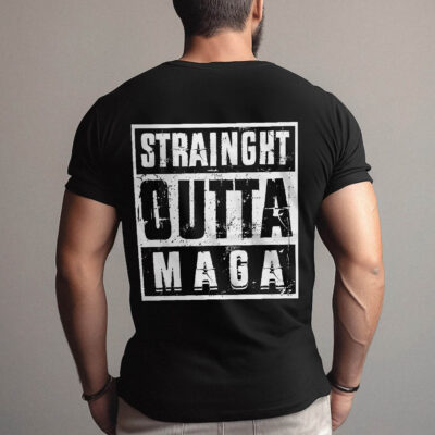 Straight Outta Maga Print On Back T-Shirt