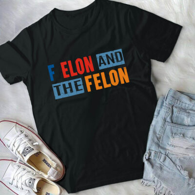 Alternative view of F Elon and The Felon Patriotic Men Women T-Shirt - V-Neck Shirt