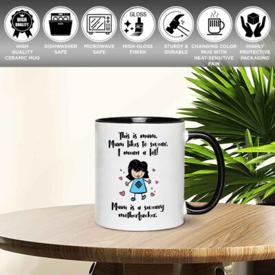 Alternative view of This Is Mum Funny Mug Mum Likes To Swear a Lot Accent Mug - Mother's Day Gifts Ceramic Coffee Mug Cup