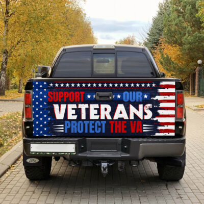 Alternative view of Support Our Veterans Protect The VA Truck Tailgate Decal Sticker Wrap - Vinyl Graphic Decal Bumper Sticker