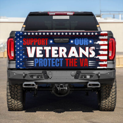 Support Our Veterans Protect The VA Truck Tailgate Decal Sticker Wrap - Vinyl Graphic Decal Bumper Sticker