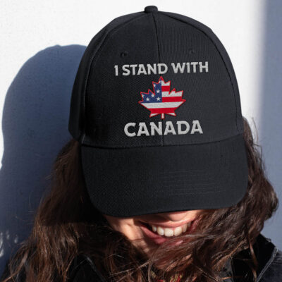I Stand With Canada Embroidered Twill Hat Adjustable Cap For Men Women - Support Canada Hat