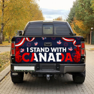 Alternative view of I Stand With Canada Truck Tailgate Decal Sticker Wrap - Vinyl Graphic Decal Bumper Sticker
