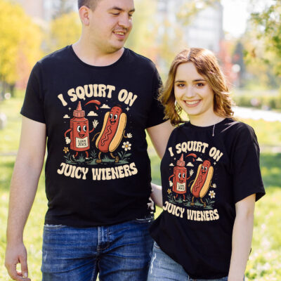 I Squirt On Juicy Wieners Funny Adult Humor Naughty T-Shirt - V-Neck Shirt
