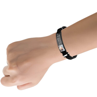 Alternative view of I Will Carry You With Me Until I See You Again - Memorial Gift From Photo Personalized Bracelet