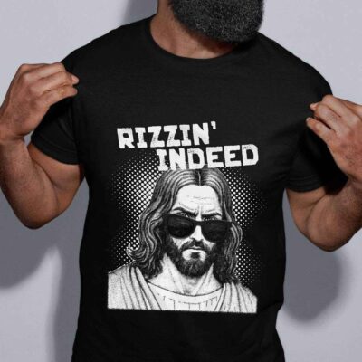 Alternative view of Rizzin' Indeed Funny Jesus Easter Christian Religious T-Shirt