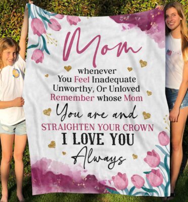 Mom Whenever You Feel Tulip Fleece Blanket - Gifts for Mom from Daughter Son - Mothers Day Blanket Gifts for Mom - Mother Birthday Present
