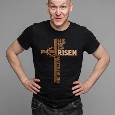 He Is Risen Matthew 28:6 Jesus Cross Christian Religious T-Shirt