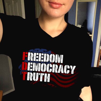 Alternative view of Freedom Democracy Truth American Flag Political Patriotic T-Shirt