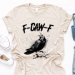 F-Caw-F Black Crow Funny Black Bird T-Shirt - V-Neck Shirt