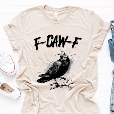 F-Caw-F Black Crow Funny Black Bird T-Shirt - V-Neck Shirt