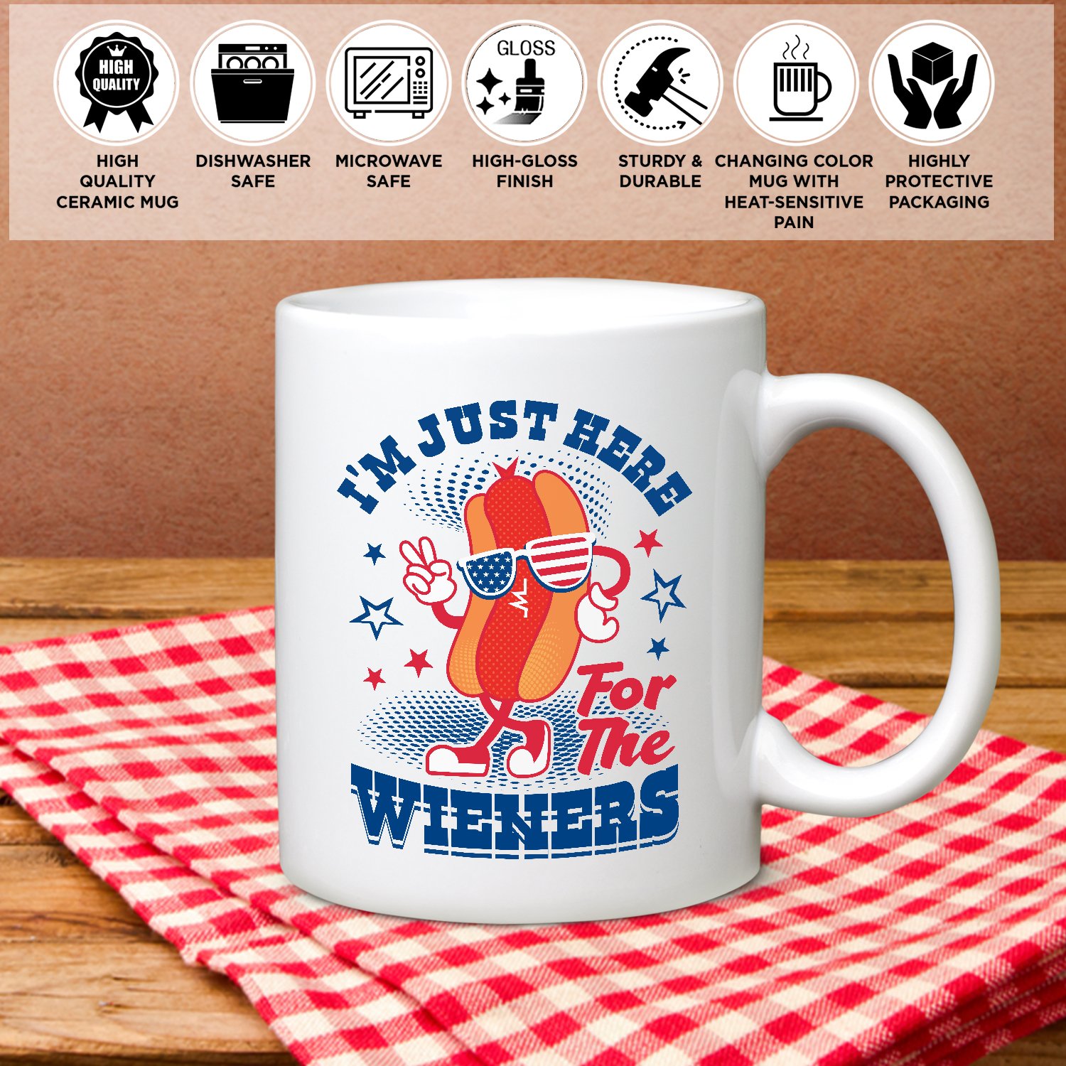 10VT. Just Here For The Wieners mug mk3