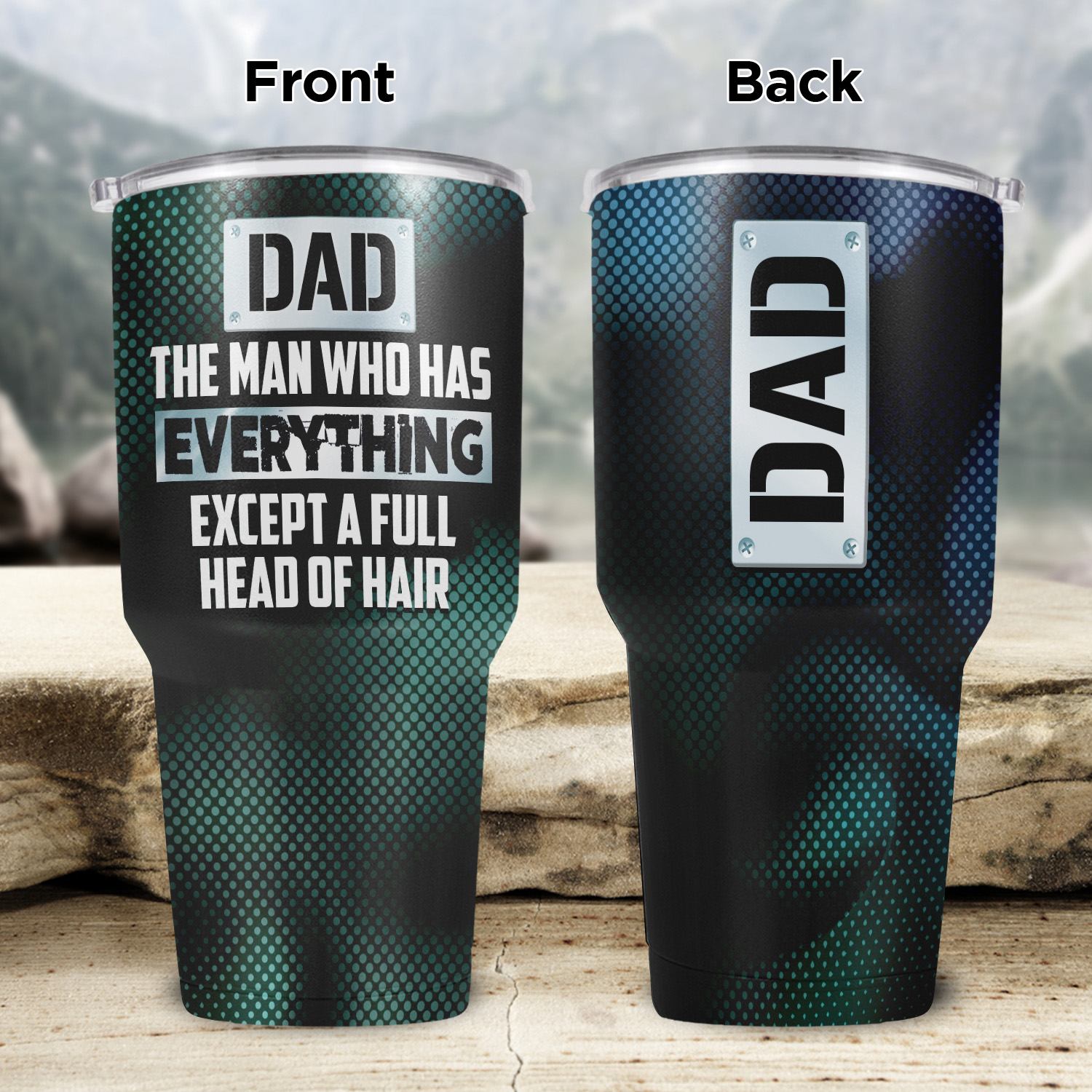 Mockup Main Feature Image 30OZ Curved Tumbler 3VT. Dad The Man