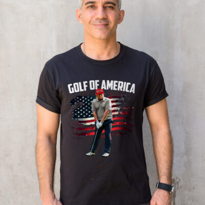 Alternative view of Golf Of America Funny Trump Playing Golf T-Shirt