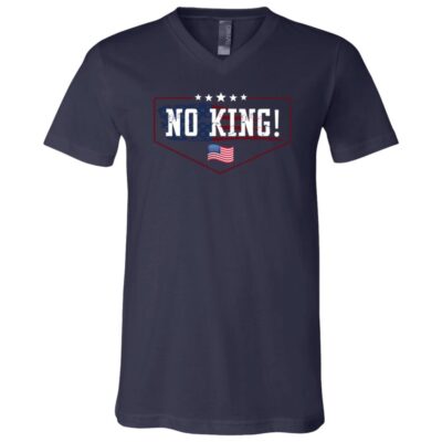 No King American Flag T-Shirt Independence day 4th of july 1776 V-Neck T-Shirt, Navy, V-Neck T-Shirt