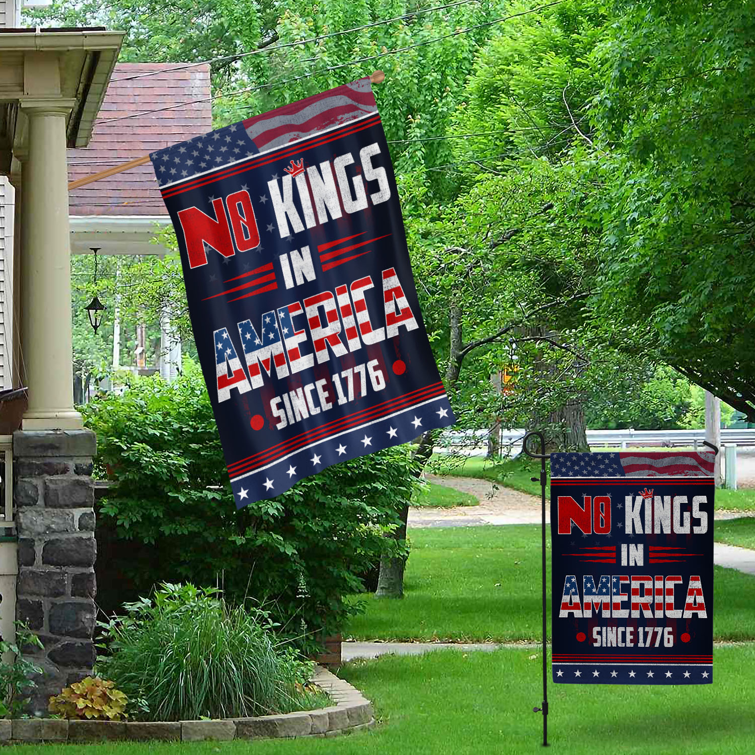 6VT. No Kings In America flag mk1