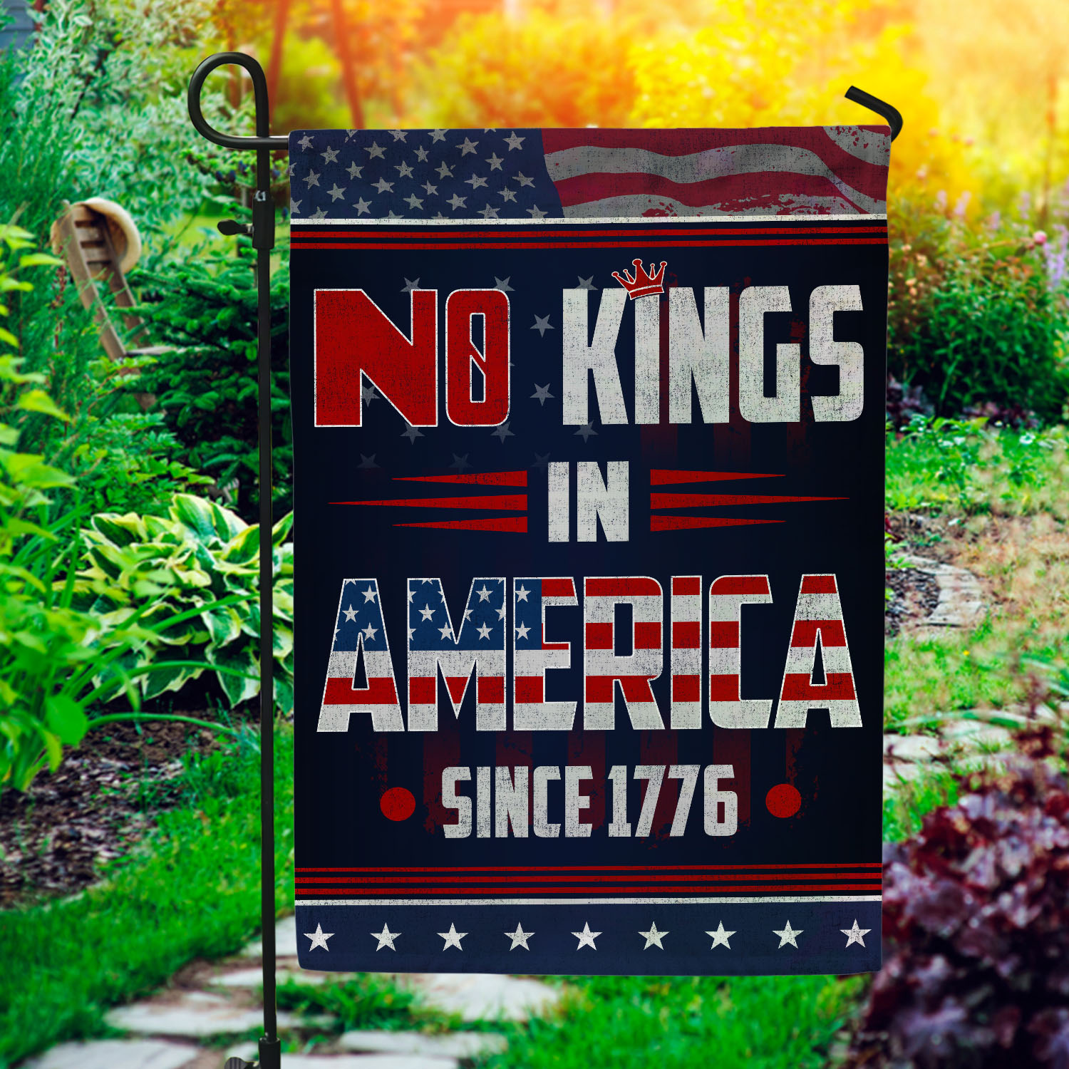 6VT. No Kings In America flag mk3