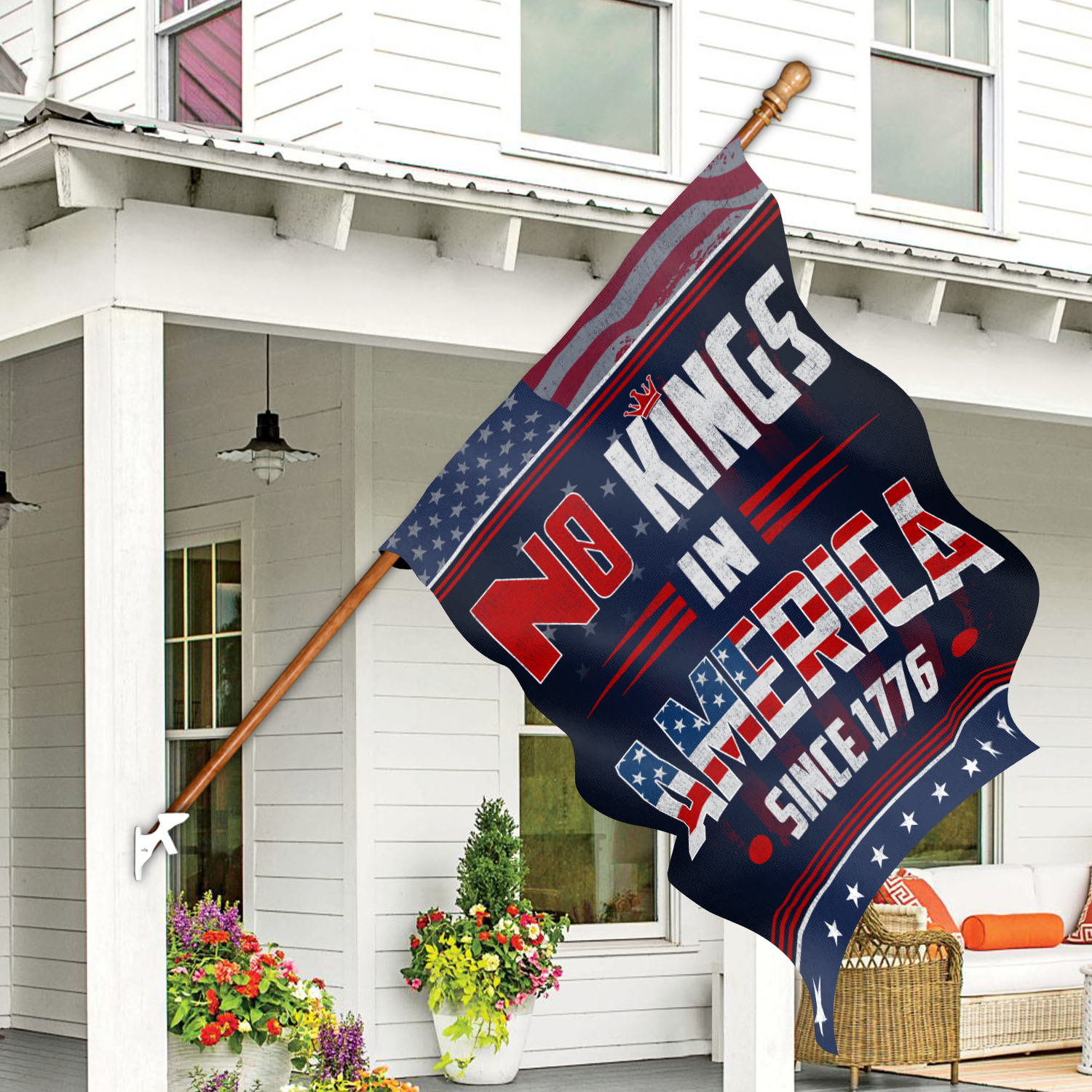 6VT. No Kings In America flag mk6