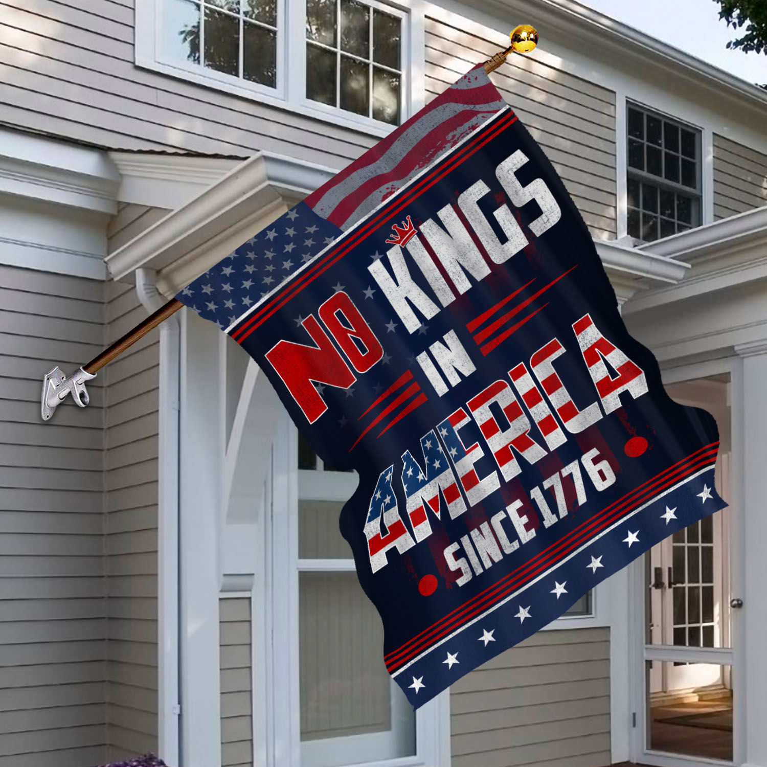 6VT. No Kings In America flag mk8