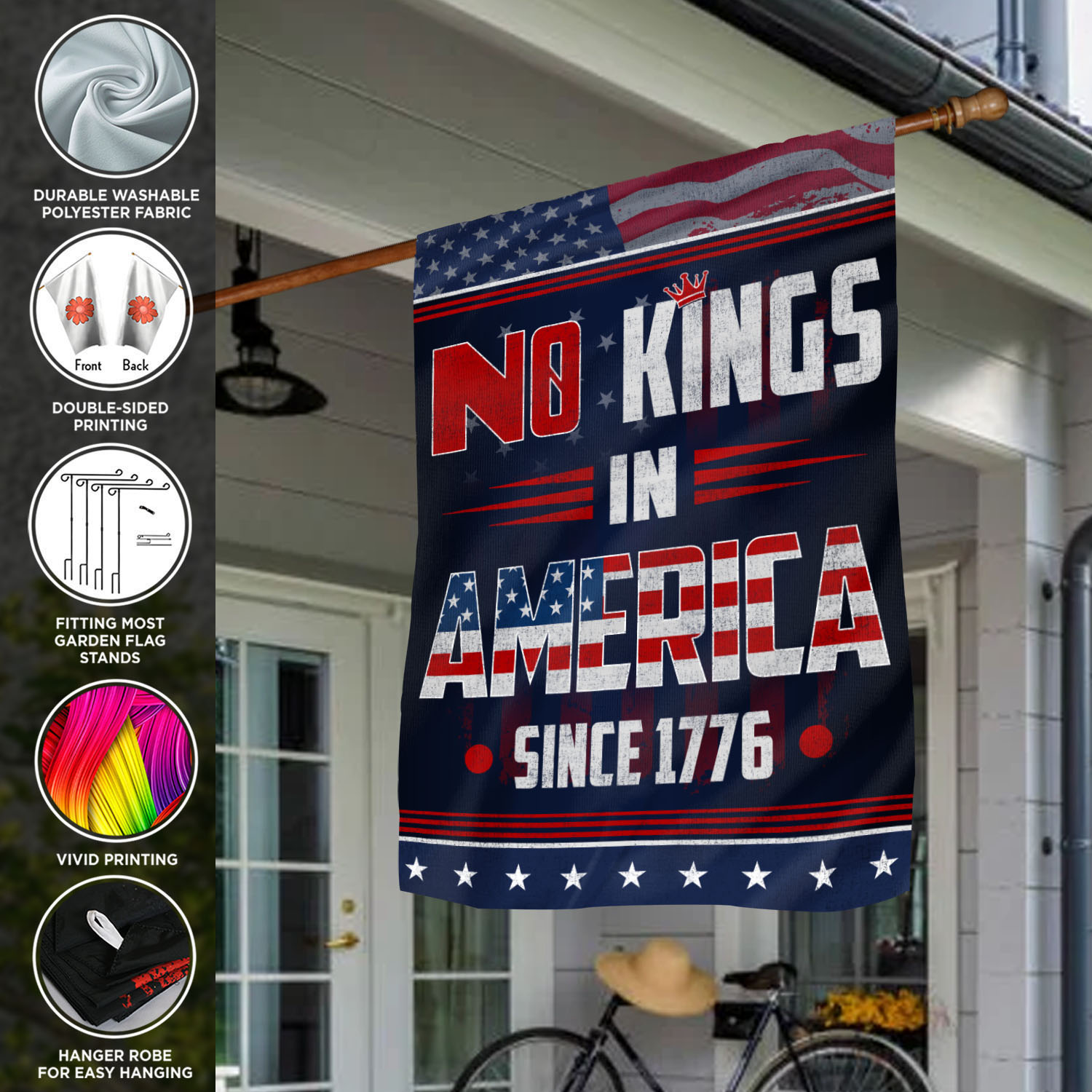6VT. No Kings In America flag mk10