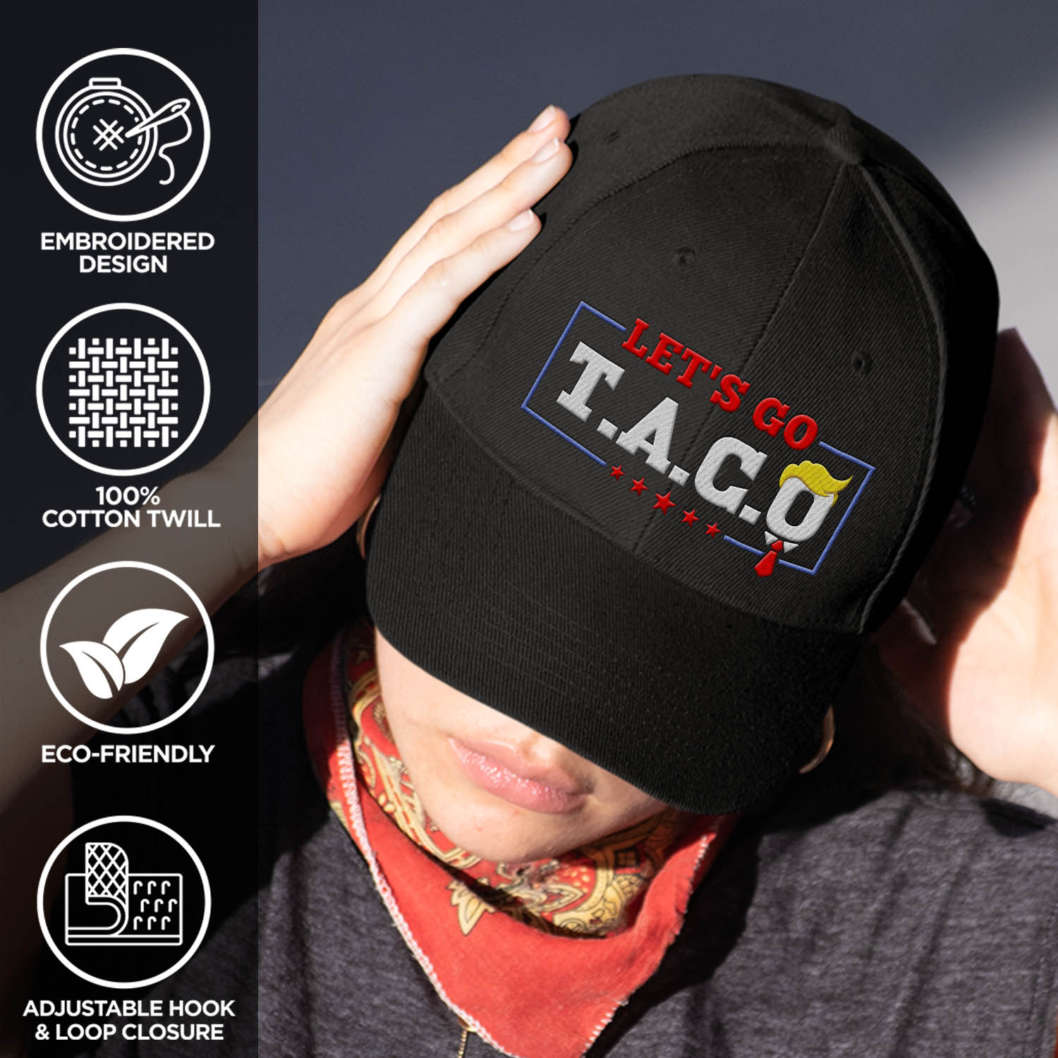 1VT. Let's Go Taco Trump Hat mk7