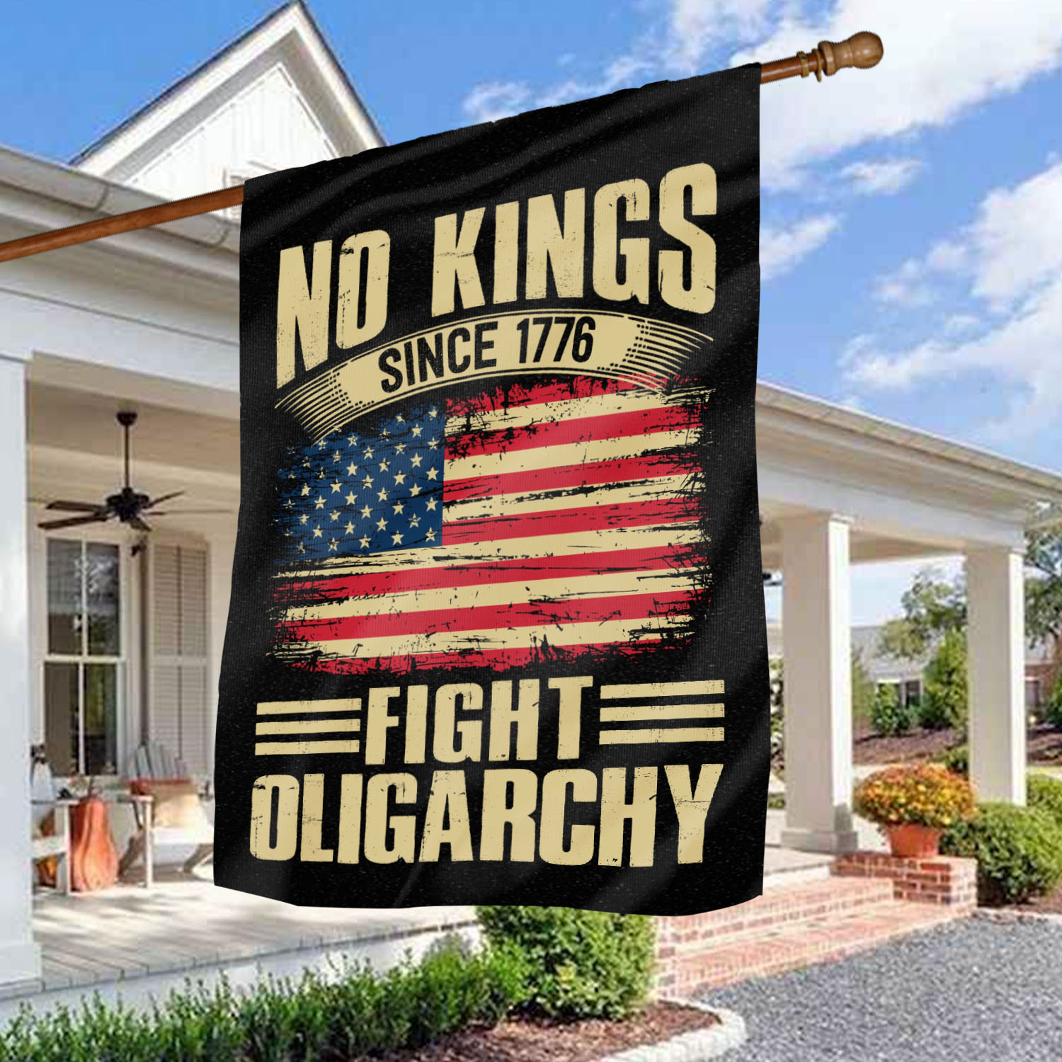 7VT. No Kings Fight flag mk2