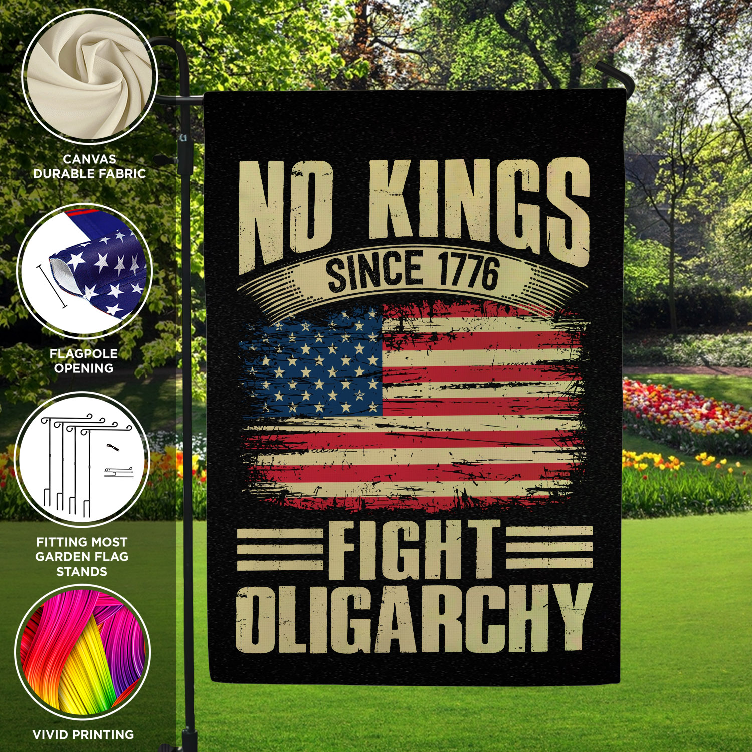 7VT. No Kings Fight flag mk6