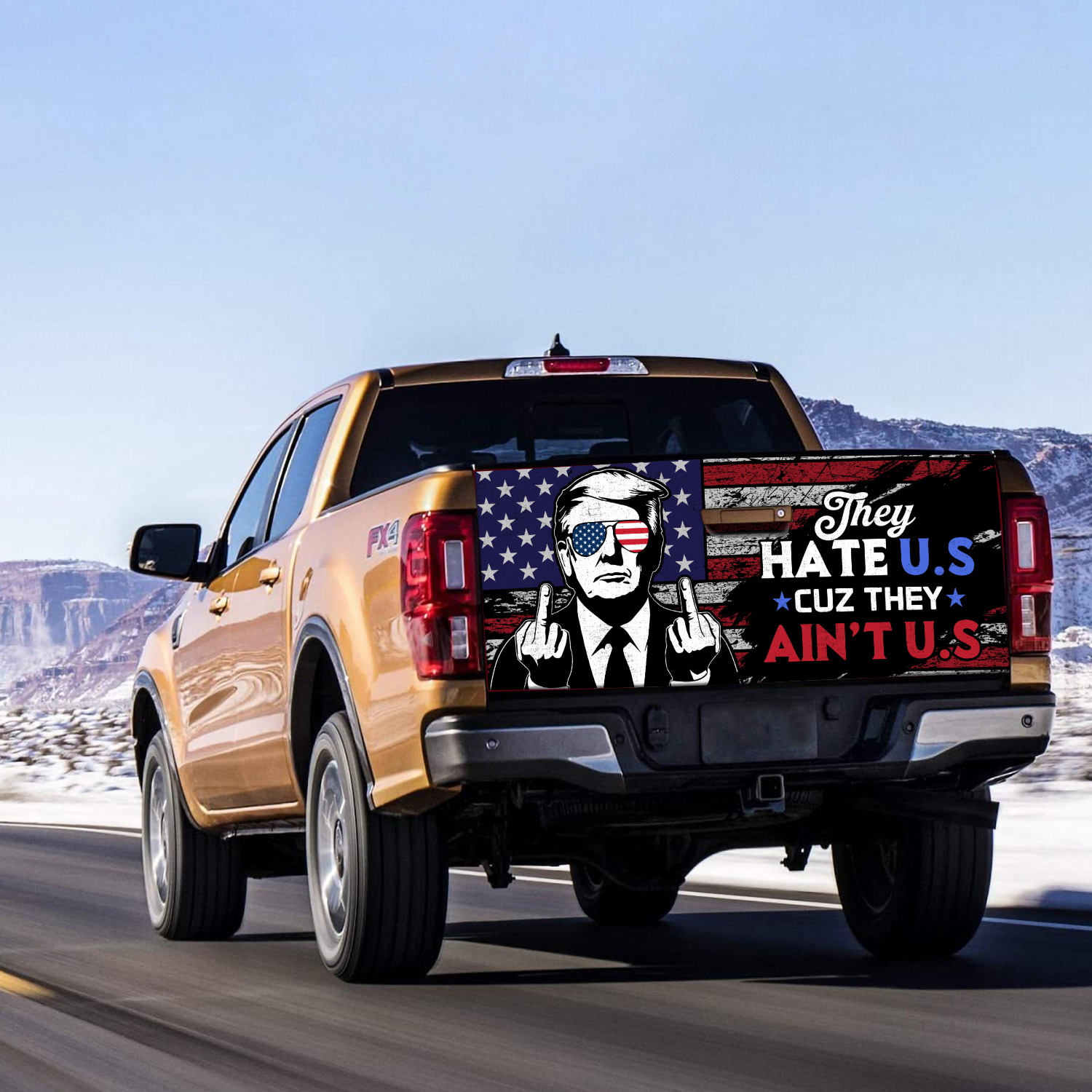 4VT. Trump They Hate Us tailgate mk1