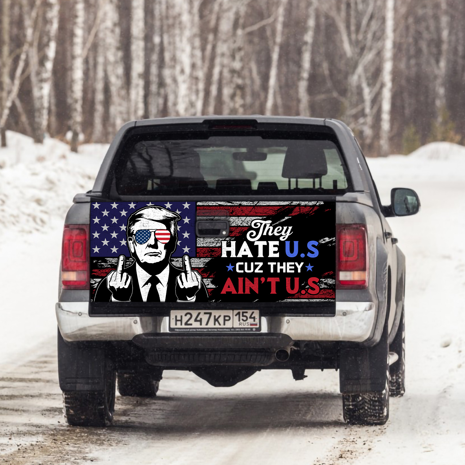 4VT. Trump They Hate Us tailgate mk2