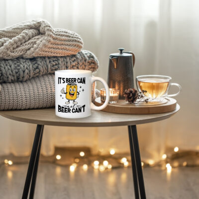 Alternative view of It's Beer Can Not Beer Can't Funny Ceramic Coffee Mug - Beer Stein - Drinking Lover Gifts