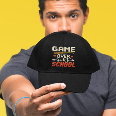 Alternative view of Game Over Back To School Embroidered Twill Hat Adjustable Cap For Men Women