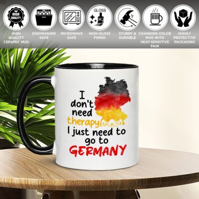 Alternative view of I Don't Need Therapy I Just Need To Go To Germany Mug - Beer Stein - Color Changing Mug