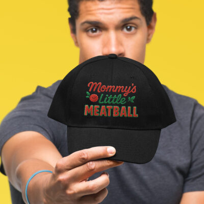 Alternative view of Mommy's Little Meatball Italian Funny Embroidered Twill Hat Adjustable Cap For Men Women