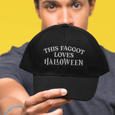This Faggot Loves Halloween Funny LGBT Halloween Embroidered Twill Hat Adjustable Cap For Men Women