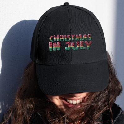 Christmas In July Watermelon Tree Funny Summer Christmas Embroidered Twill Hat Adjustable Cap For Men Women