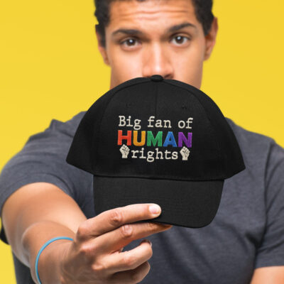 Alternative view of Big Fan Of Human Rights Protest Political Embroidered Twill Hat Adjustable Cap For Men Women