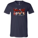 Twerk or Treat Funny Halloween Horror Character T-Shirt - V-neck Shirt, Navy, V-Neck T-Shirt