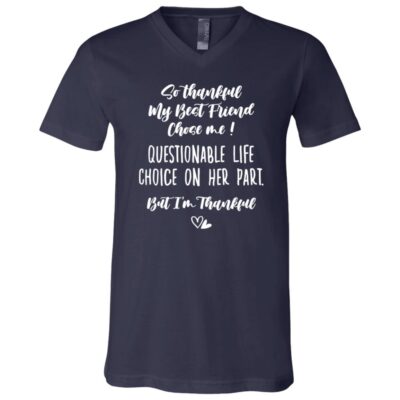 thankful, Navy, V-Neck T-Shirt