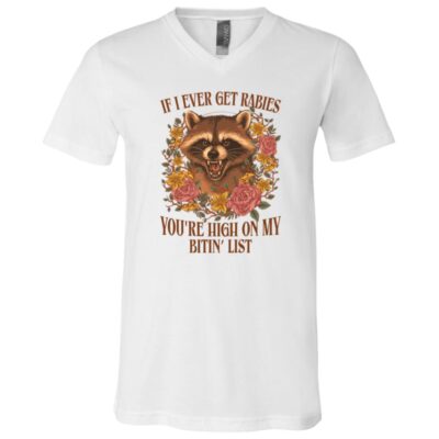 rabies, White, V-Neck T-Shirt