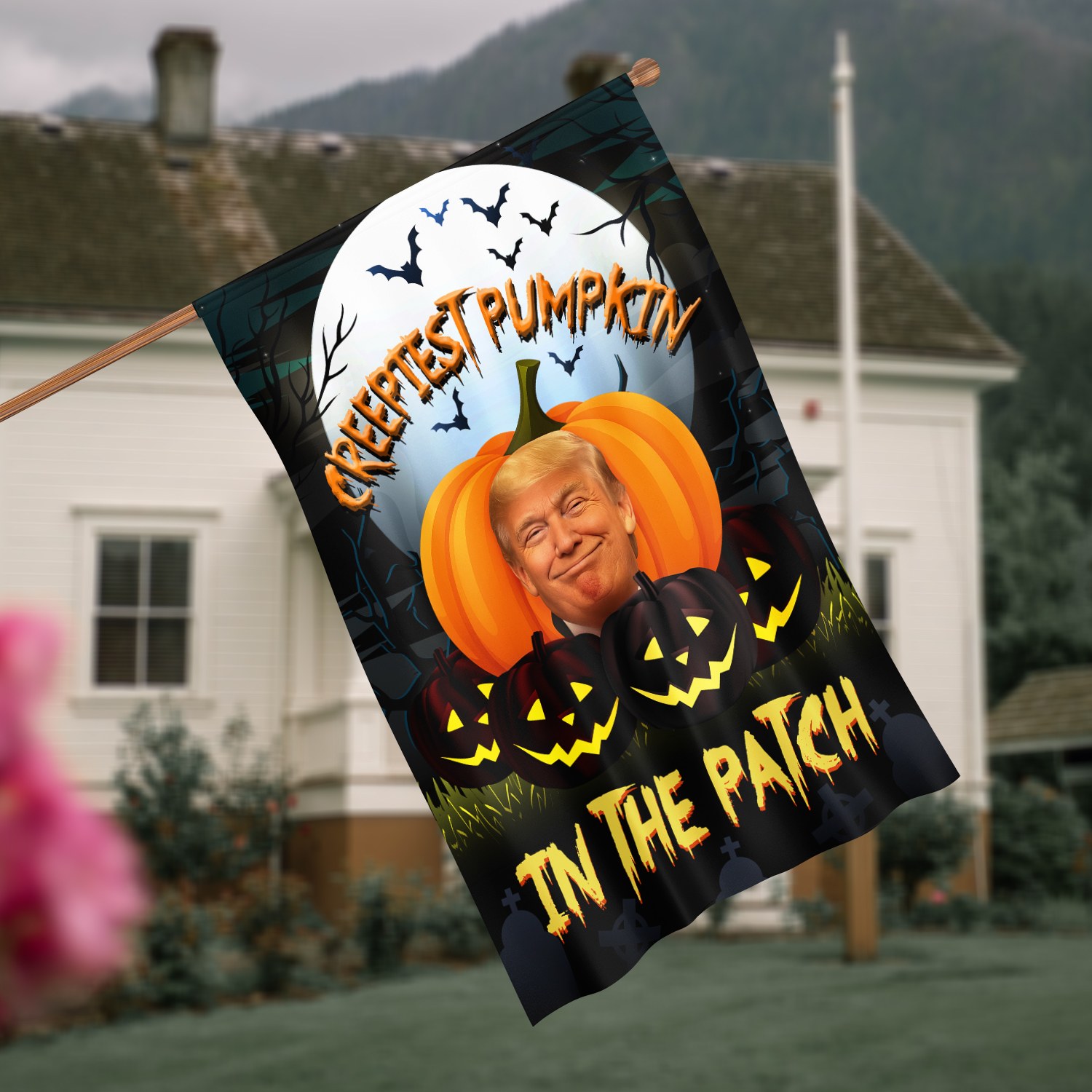 23VT. Trump Creepiest Pumpkin flag mk7