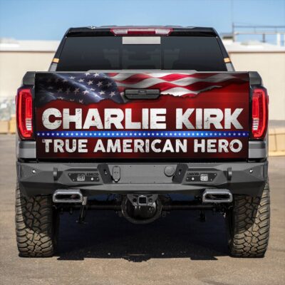 Charlie Kirk True American Hero Pray For Charlie Truck Tailgate Decal Sticker Wrap - Vinyl Graphic Decal Bumper Sticker