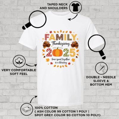 Alternative view of Family Thanksgiving 2025 Thanksgiving Crew Turkey Matching T-Shirt